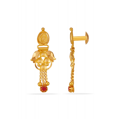Charming Simplicity Baby 22K Gold Hanging Earring