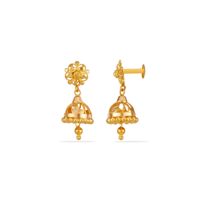 Timeless Villupuram 22K Gold Baby Jhumka Earring