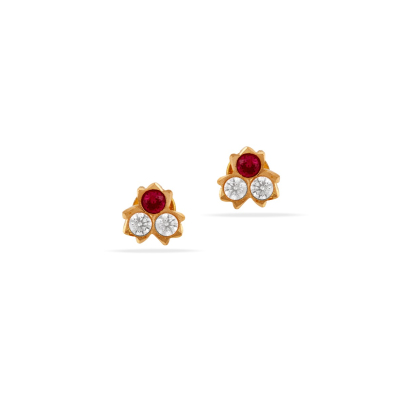 Starlit Trio 22K Gold Baby Stud Earring