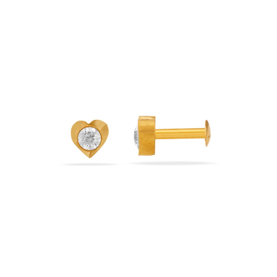 Heartfelt Shine 22K Gold Baby Stud Earring