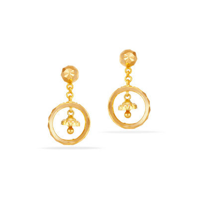 Circle of Grace 22K Gold Stud Earring
