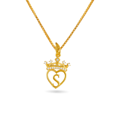 Rainbow Alphabet 22K Gold Casting Pendant