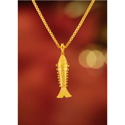 Serene Fish 22K Gold Pendant