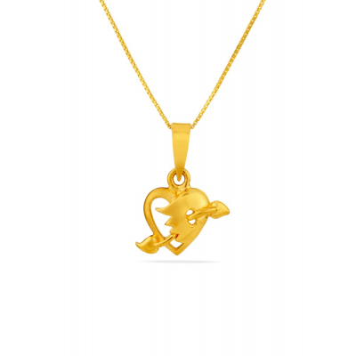 Trendy Heart Shaped 22K Gold Pendant
