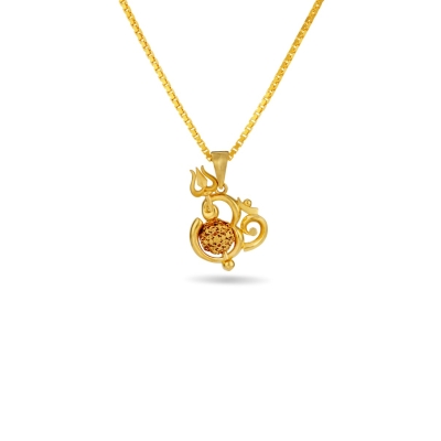 OM Trishul 22K Gold Pendant