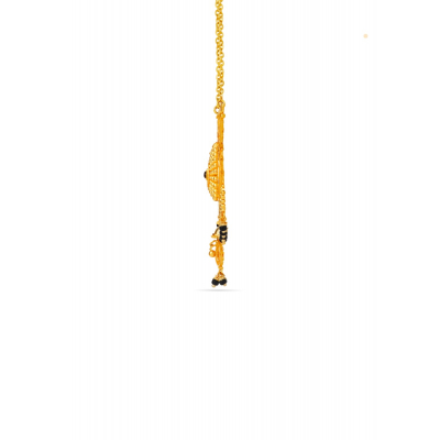 Elegant Black Bead 22K Gold Traditional Pendant
