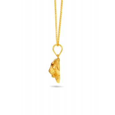 Majestic Lion Face 22K Gold Pendant