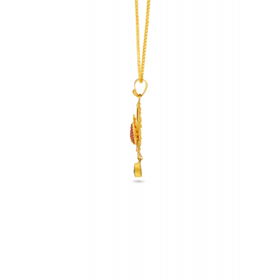Peacock Elegance 22K Gold Pendant