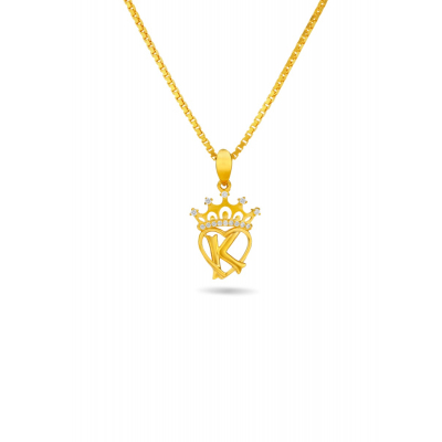 Majestic Heart 22K Gold Alphabet Pendant