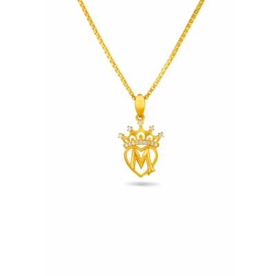 Royal Heart 22K Gold Monogram Pendant