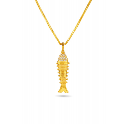 Graceful Fish 22K Gold Pendant