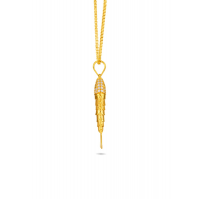 Graceful Fish 22K Gold Pendant