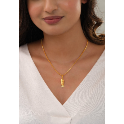 Ocean's Embrace 22K Gold Fish Pendant