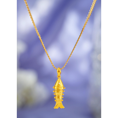 Ocean's Embrace 22K Gold Fish Pendant
