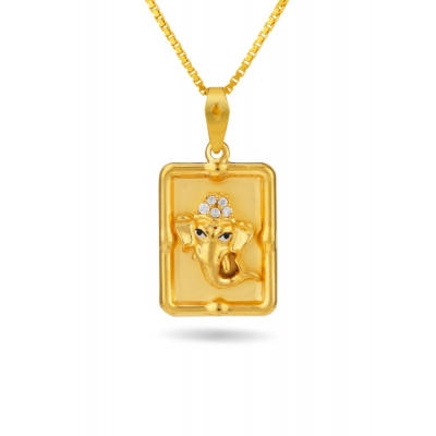 Ganesh Crowned 22K Gold Pendant