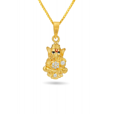 Classic Ganesh 22K Gold Pendant