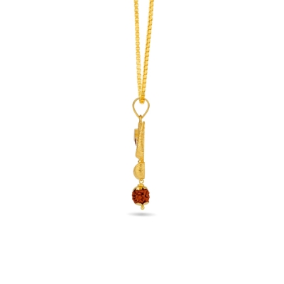 Trishul Rudraksha 22K Gold Pendant