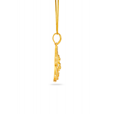 Floral Matte 22K Gold Finish Pendant