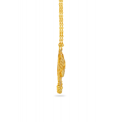 Floral Filigree 22K Gold Enamel Traditional Pendant