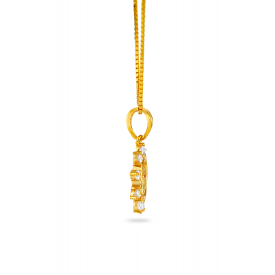 Balaji Stone 22K Gold Studded Traditional Pendant