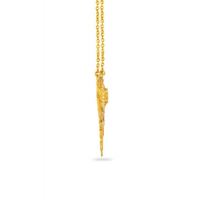 Dual Hook 22K Gold Floral Traditional Pendant