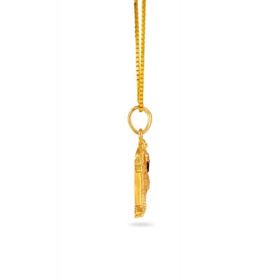 Sparkling Balaji 22K Gold Stone Traditional Pendant