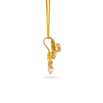 Twin Nail 22K Gold Shape Pendant