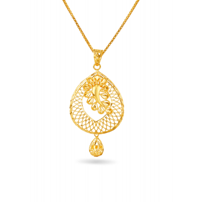 Turkish-Inspired Filigree 22K Gold Pendant
