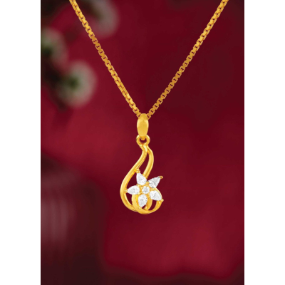 Elegant Casting 22K Gold Floral Pendant