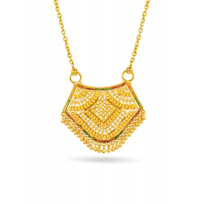 Traditional Tricolor 22K Gold Pendant