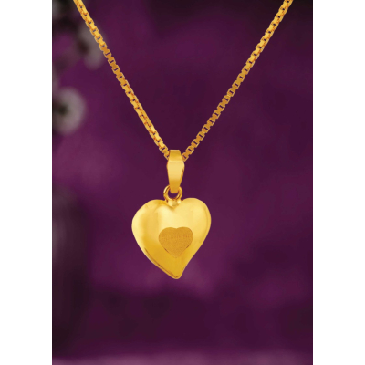 Heart-Shaped Initial 22K Gold Pendant