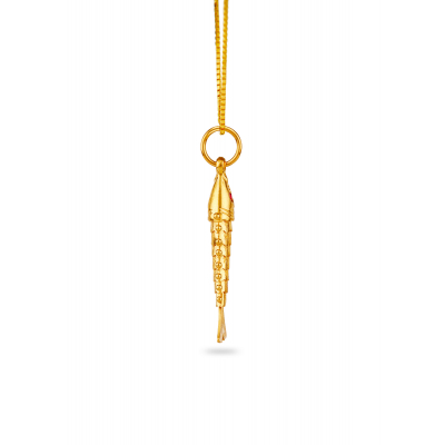 Handcrafted Fish Motif 22K Gold Pendant