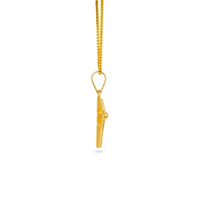 Matte Finish Cross 22K Gold Traditional Pendant