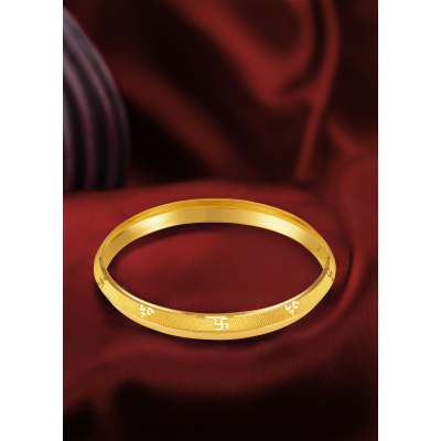 Swastik Symbol 22K Gold Men's Kada