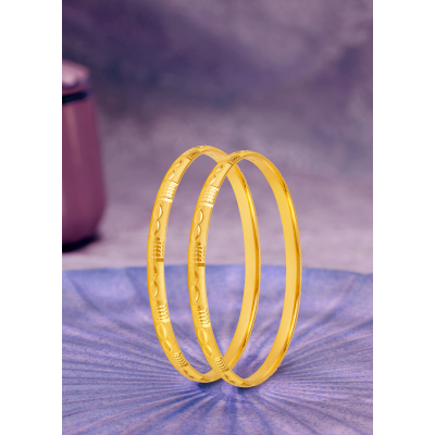 Elegant Patterned 22K Gold Bangle