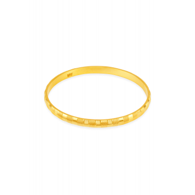 Graceful Patterned 22K Gold Finish Bangle