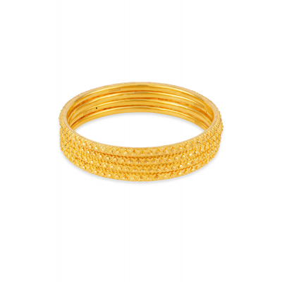 Grooved Grace 22K Gold Bangle