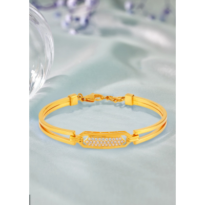 Sleek Oval 22K Gold Bracelet
