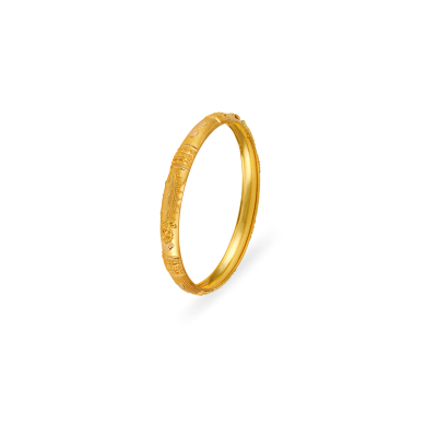 Opulent Fancy 22K Gold Half-Round Bangle