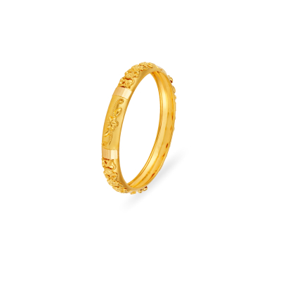 Half Round 22K Gold Elegance Bangle