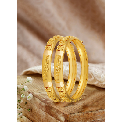 Half Round 22K Gold Elegance Bangle
