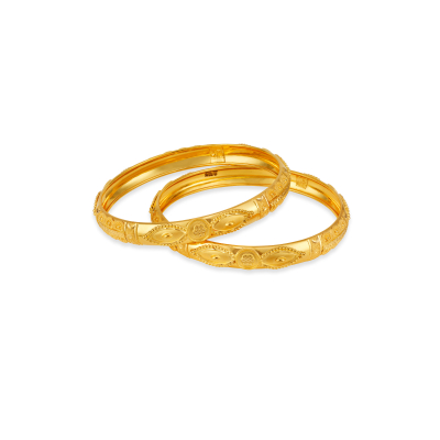 Timeless Elegance 22K Gold Half-Round Bangle