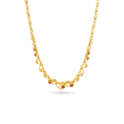 Linked Heart-Shaped 22K Gold Pieces Neckwear Set
