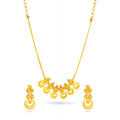 Crescent Stamped 22K Gold Neckwear Set