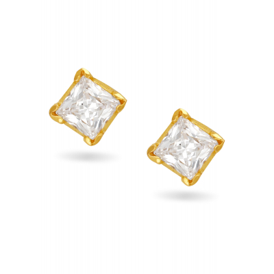 Elegant Single 22K Gold Stone Stud Earring