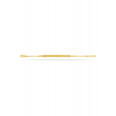 Contemporary Fish-Shaped 22K Gold Stamped Bracelet