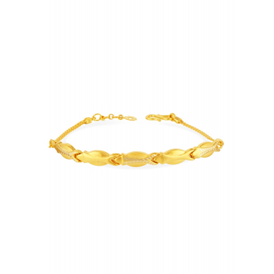 Contemporary Fish-Shaped 22K Gold Stamped Bracelet