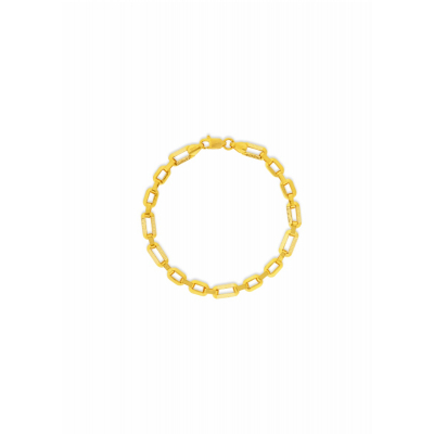 Delicate Dazzle 22K Gold Link Bracelet