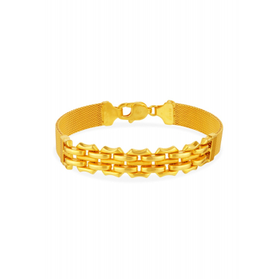 Bold Layered 22K Gold Solid Bracelet