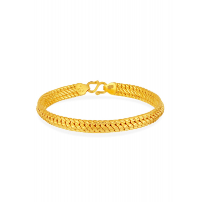 Sleek Hollow 22K Gold Bracelet